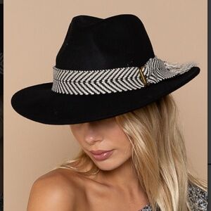 POL #181 POL Wide Rim Fedora Wool Hat BR